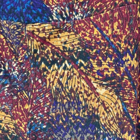 LuLaRoe Leggings Womens Tall and Curvy Brown Blue Autumn Pattern Stretch - Picture 2 of 7